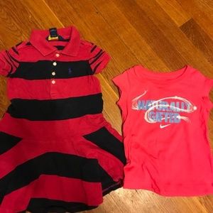 Nike t shirt 2T and Ralph Lauren dress size 3T